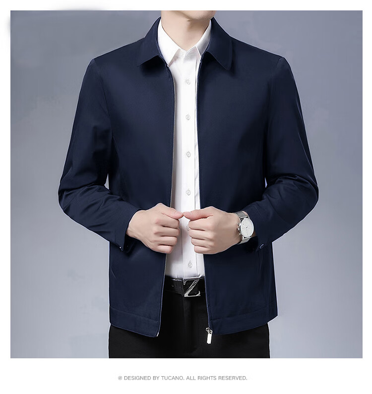 TUCANO Men's Business Lapel Jacket Casual Versatile Fashion Top Black 3XL Father's Day Gift 6