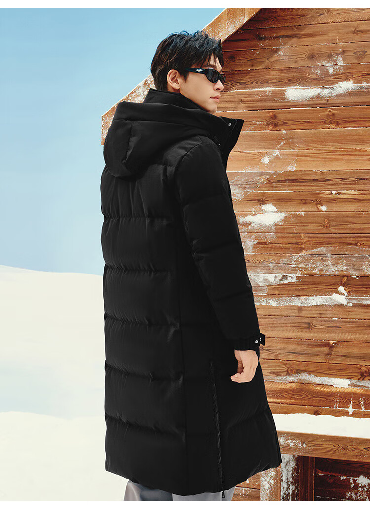JD Original [New Product Launch] Goose down Jacket for Men And Women, Ultra-Cold Imported 95% White Goose down Long Coat, Oatmeal Color, XL Size 29