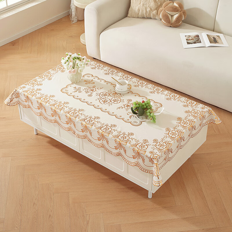 Jingxun Waterproof And Oil-Proof Rectangular Tablecloth, Washable, for Dining Table And Coffee Table, Living Room Table Cover, 90*140cm