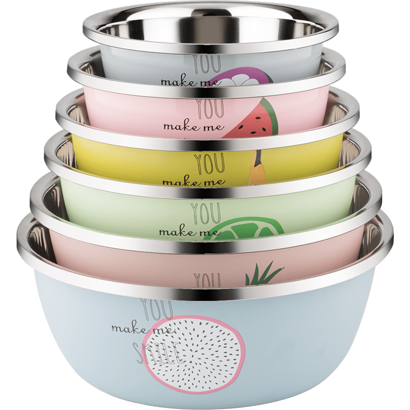 Newair Stainless Steel Bowl And Sieve Set of Six Pieces: Large And Thick Seasoning Bowl, Vegetable Washing Bowl, Dough Mixing Bowl, Salad Bowl, Rice Sieve, And Flavor Bowl Set