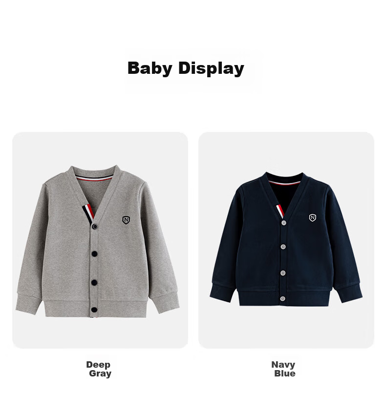NUBIWU Boys' Cardigan, Spring New Style for Older Children, School Uniform Spring Outfit, Boys' Preppy Thin Jacket, Children's Casual Outerwear 16