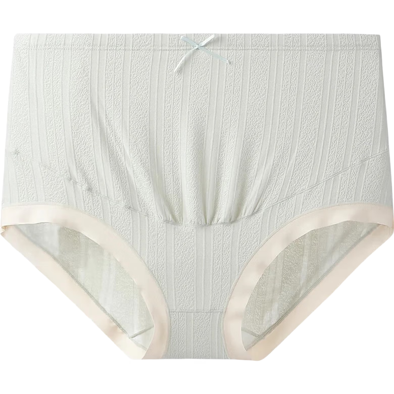 YEEHOO 10A Antibacterial Maternity High-Waist Belly Support Panties Mulberry Silk Extended Crotch Single Pair Mint Green 2XL