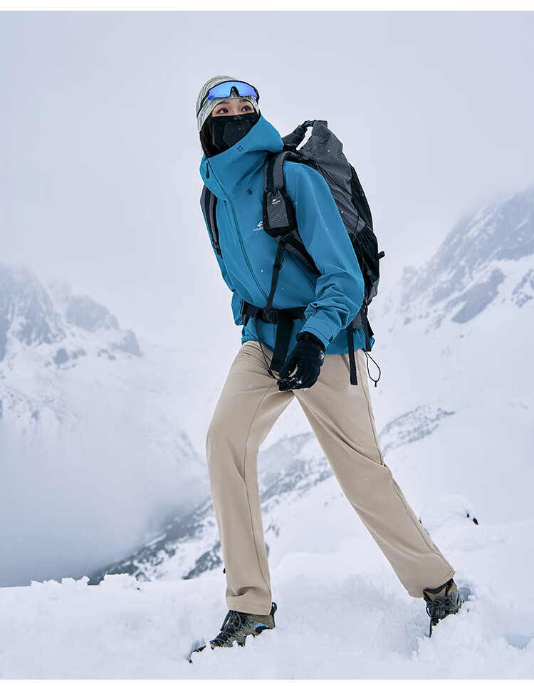 Toread Women's Softshell Pants Autumn Winter Fleece Lined Warm Straight Work Pants Outdoor Windproof Rainproof Hiking Mountaineering Sports Pants 11