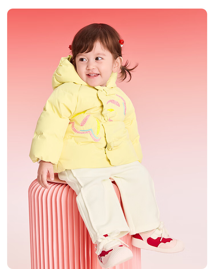 BALABALA Kids Down Jacket Girls 2025 New Red Lunar New Year Outfit Baby Warm Spring Traditional Style Coat 5
