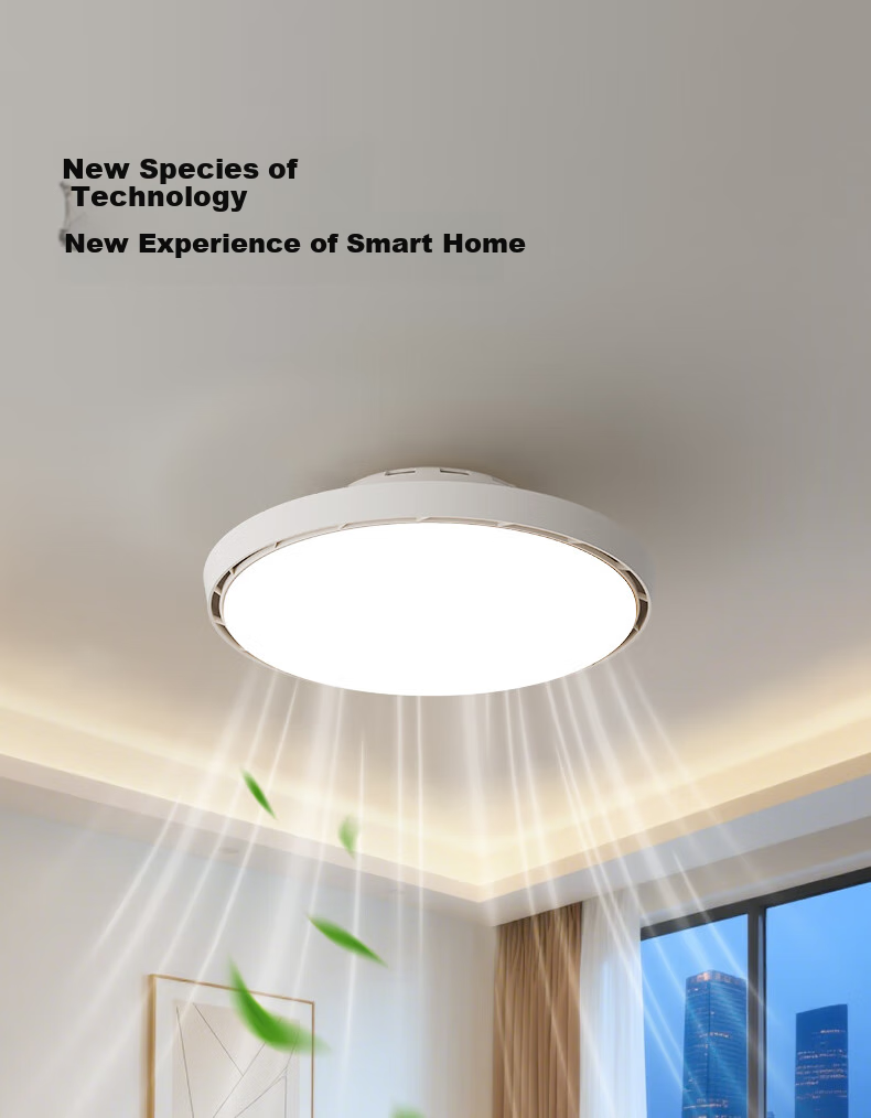HSOS AI Voice-Controlled Smart Invisible Fan Light for Bedroom And Dining Room, Ceiling-Mounted Quiet Variable-Speed Electric Fan Pendant Light 8