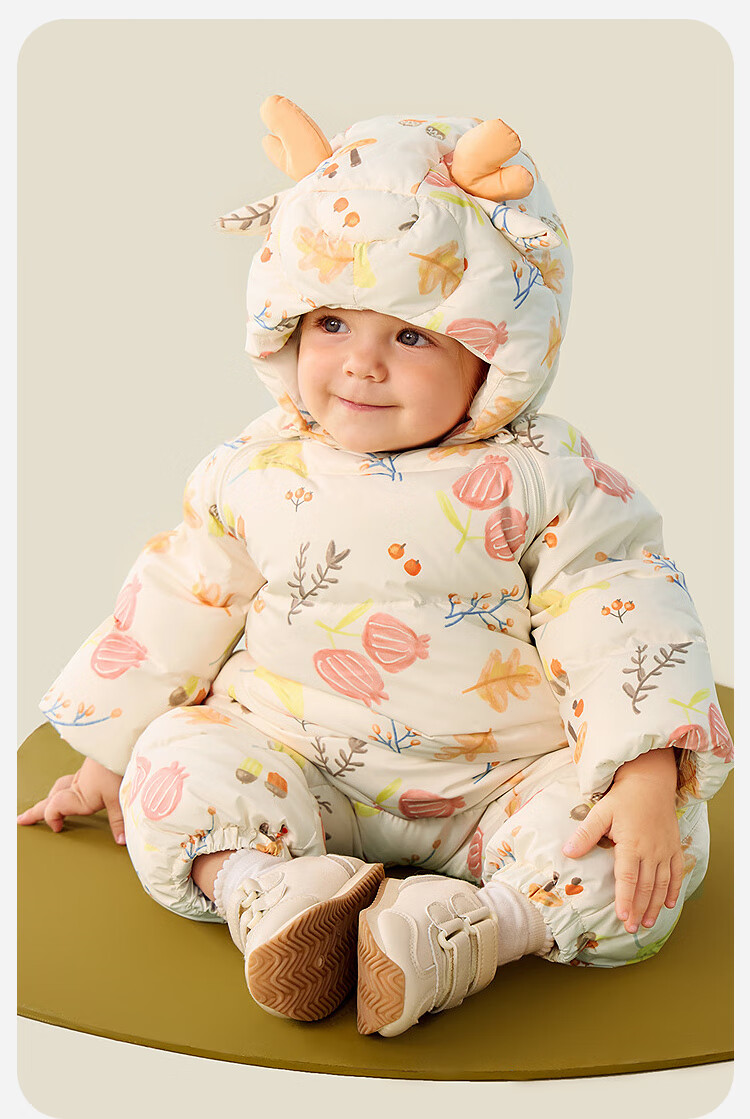 Minibala Bala Mini Egg Puff Unisex Baby Toddler Down Jumpsuit Warm Belly Protection Cute Winter Kidswear 4