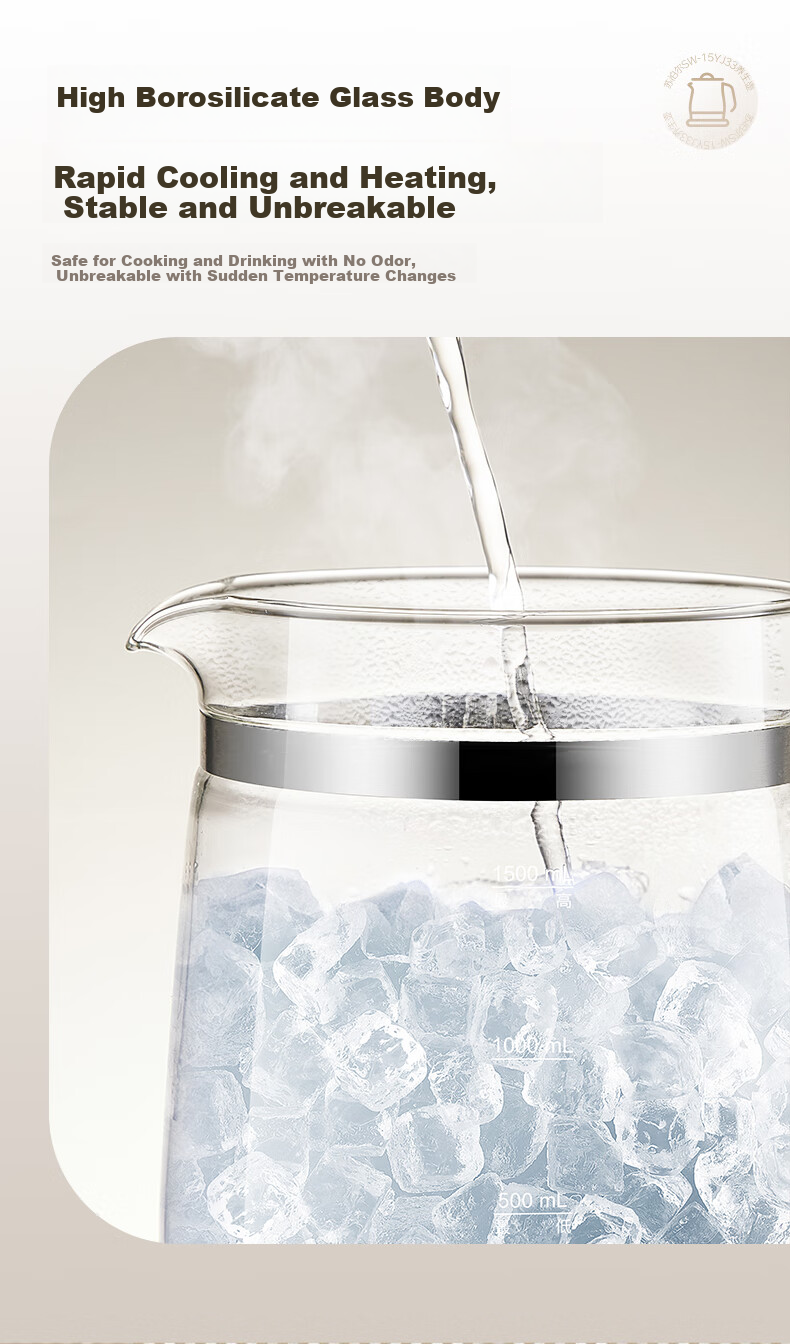 SUPOR Health Pot 2.9L SW-29YQ30 Glass Herbal Tea Kettle Electric Water Boiler Titanium Health Kettle 10