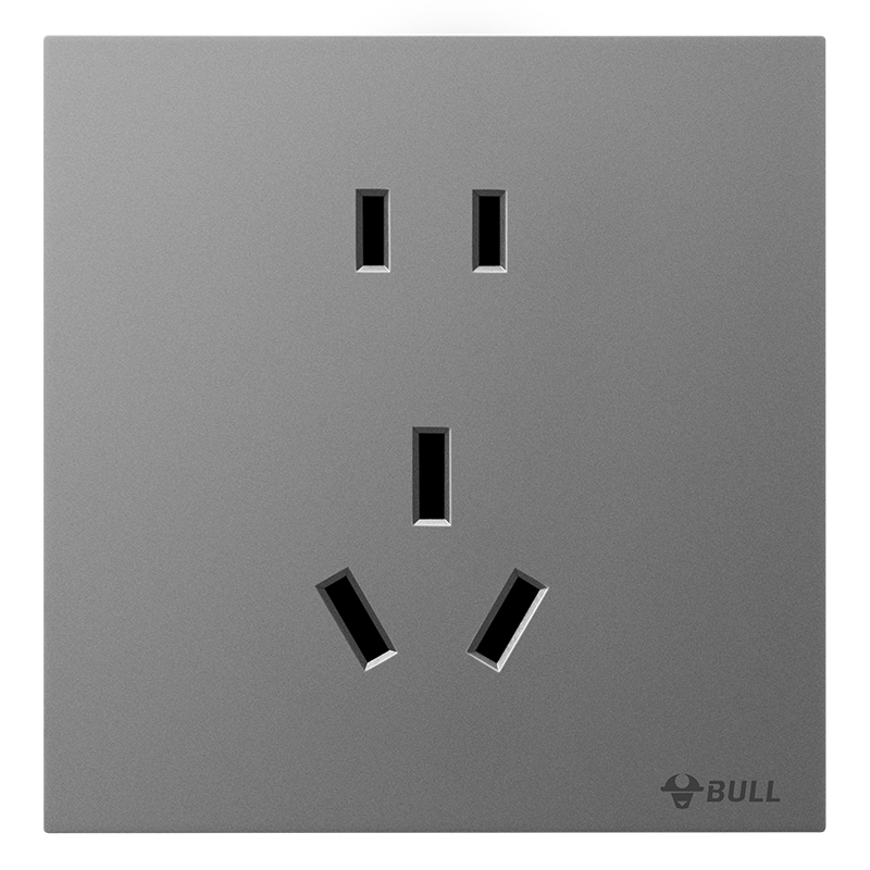 BULL Switch Socket G57 Butterfly Ultra-thin Series Seven-hole Two-position Two-hole + Three-hole Socket G57Z323 Distant Mountain Gray