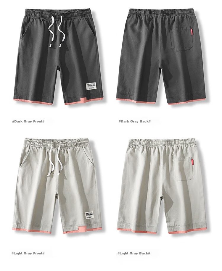ROMON Pure Cotton Shorts, Men's Loose-Fitting Casual Sports Capri Pants, Men's Clothing, Gray 2XL 17