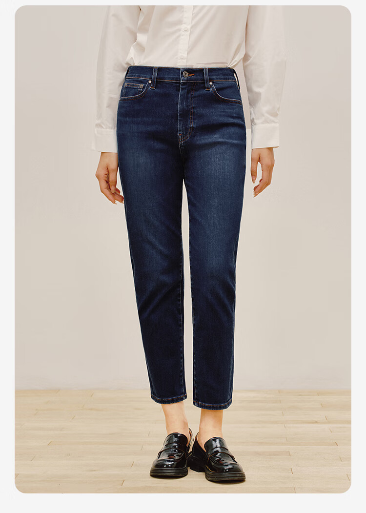 JD Original Jeans for Women, 2026 Spring New Style, Lycra Elastic Draping Slim-Fit Casual Pants, Medium Blue XS 9