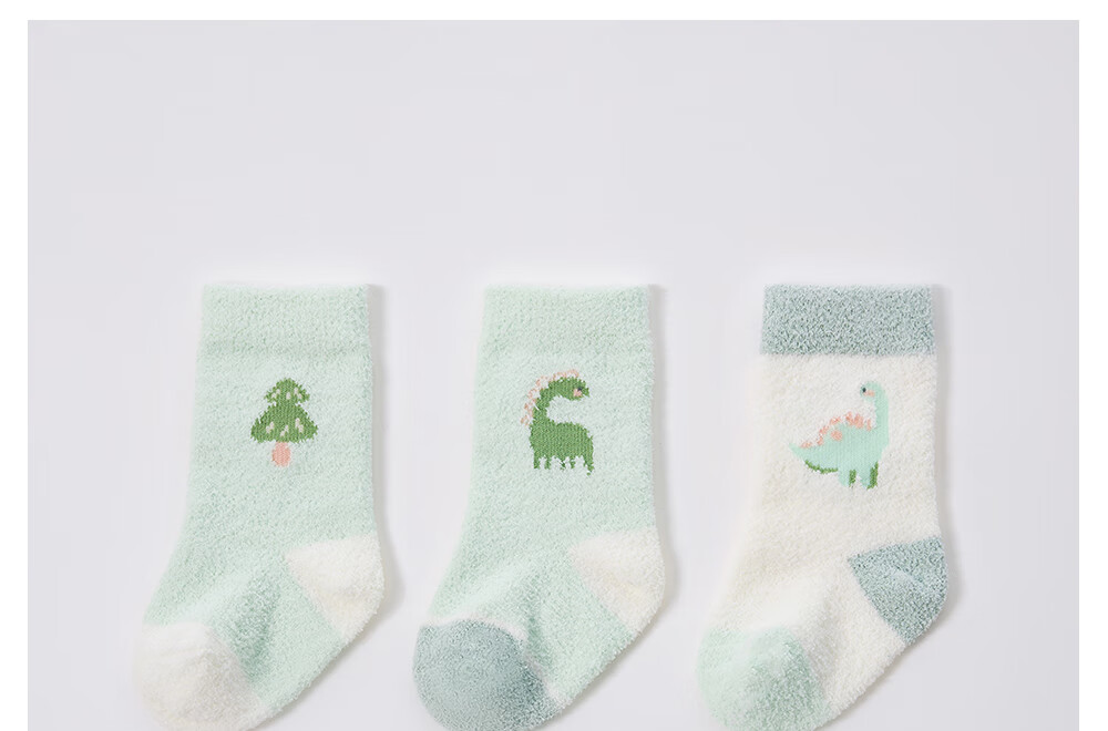 Beitais Baby Socks Autumn Winter Thickened Warm Newborn Double-Sided Fleece Cotton Socks Unisex Children's Mid-Calf Socks 28