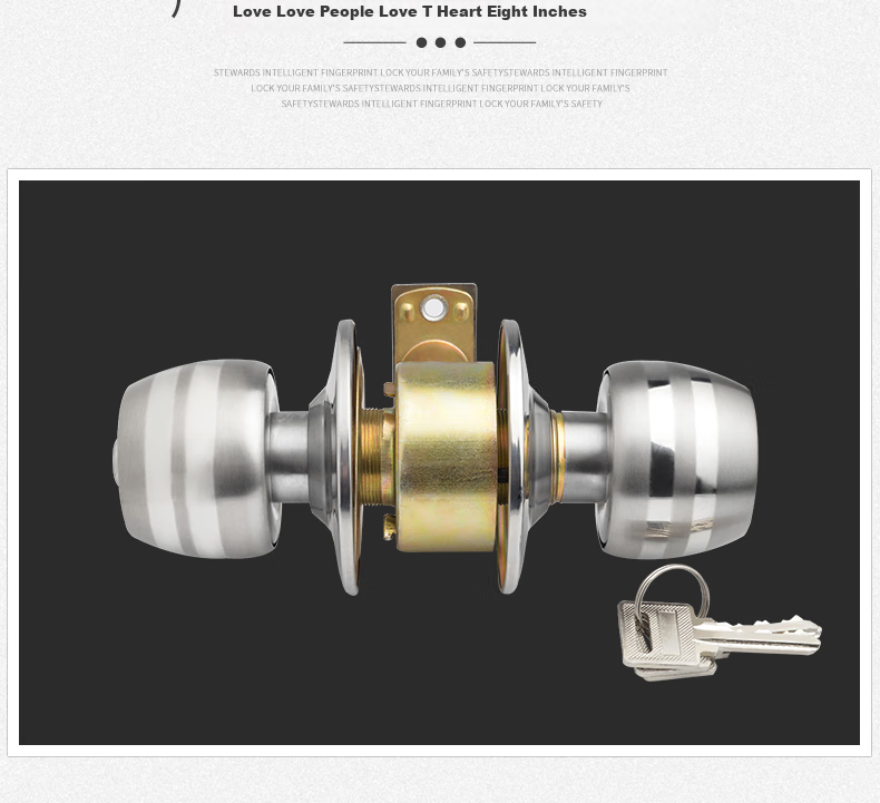 HOTUN Spherical Lock, Interior Door Lock, Round Lock, Old-Style Wooden Door Ball Lock, 5831 Medium-Sized Double Lock Body, Rental Apartment 8
