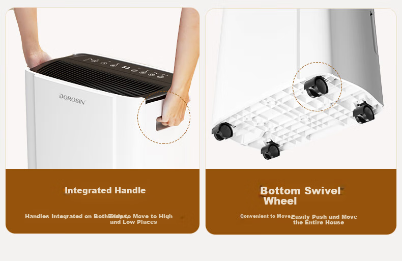 DOROSIN Dehumidifier, Dehumidification Capacity 21 Liters/day, for 42㎡ Home Use, Quiet Operation, Basement Clothes Drying And Dehumidification Device, Guest Bedroom Moisture Absorber And Dryer ER-20 12