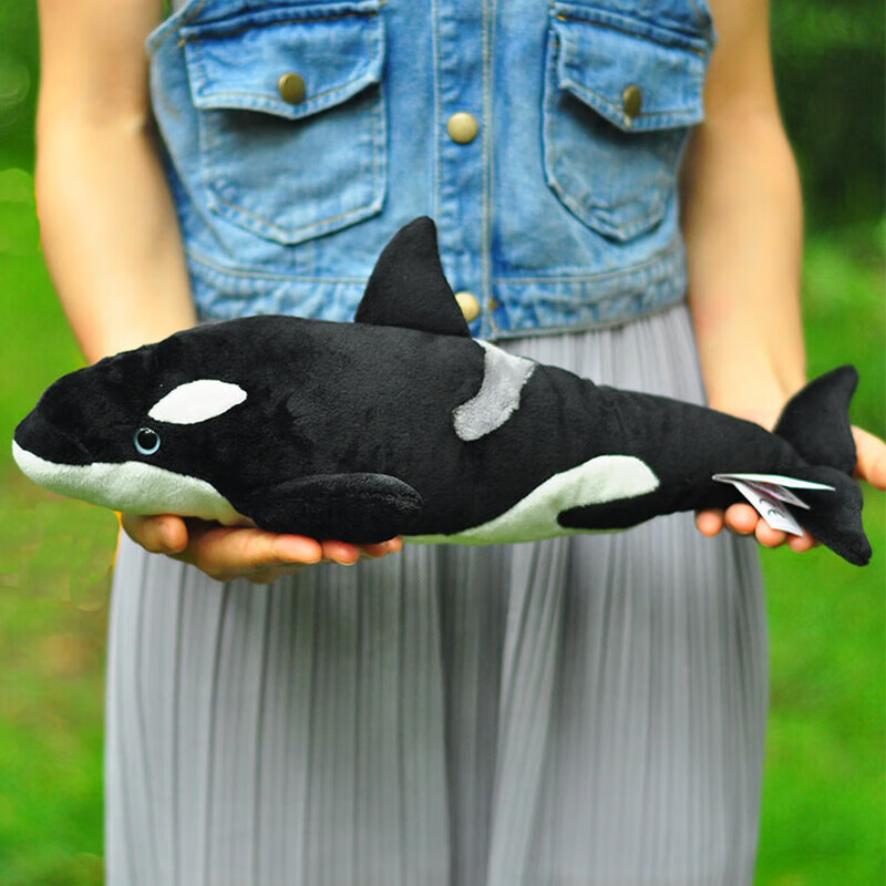 AI CAN China National Geographic Realistic Ocean Animal Plush Toy, Orca Hugging Pillow, Sleep Companion Doll, Birthday Gift for Men And Wome