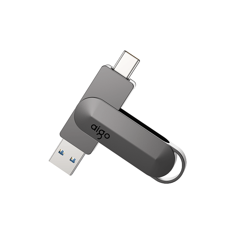 Aigo 128GB Type-C USB3.2 Dual Interface Flash Drive U453 for Phones And Computers, Read Speed 450MB/s, Business Office Multi-Functional Thumb Drive