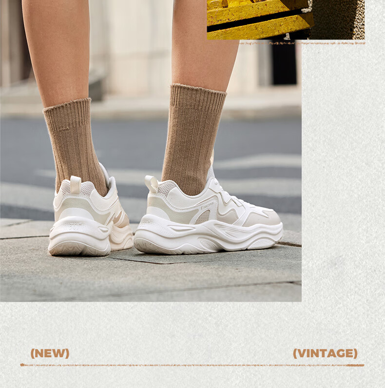 361° Men's Sports Shoes Horn Bag Height Increasing Retro Shock Absorption Running Casual Shoes Autumn Winter 672536781-2 12