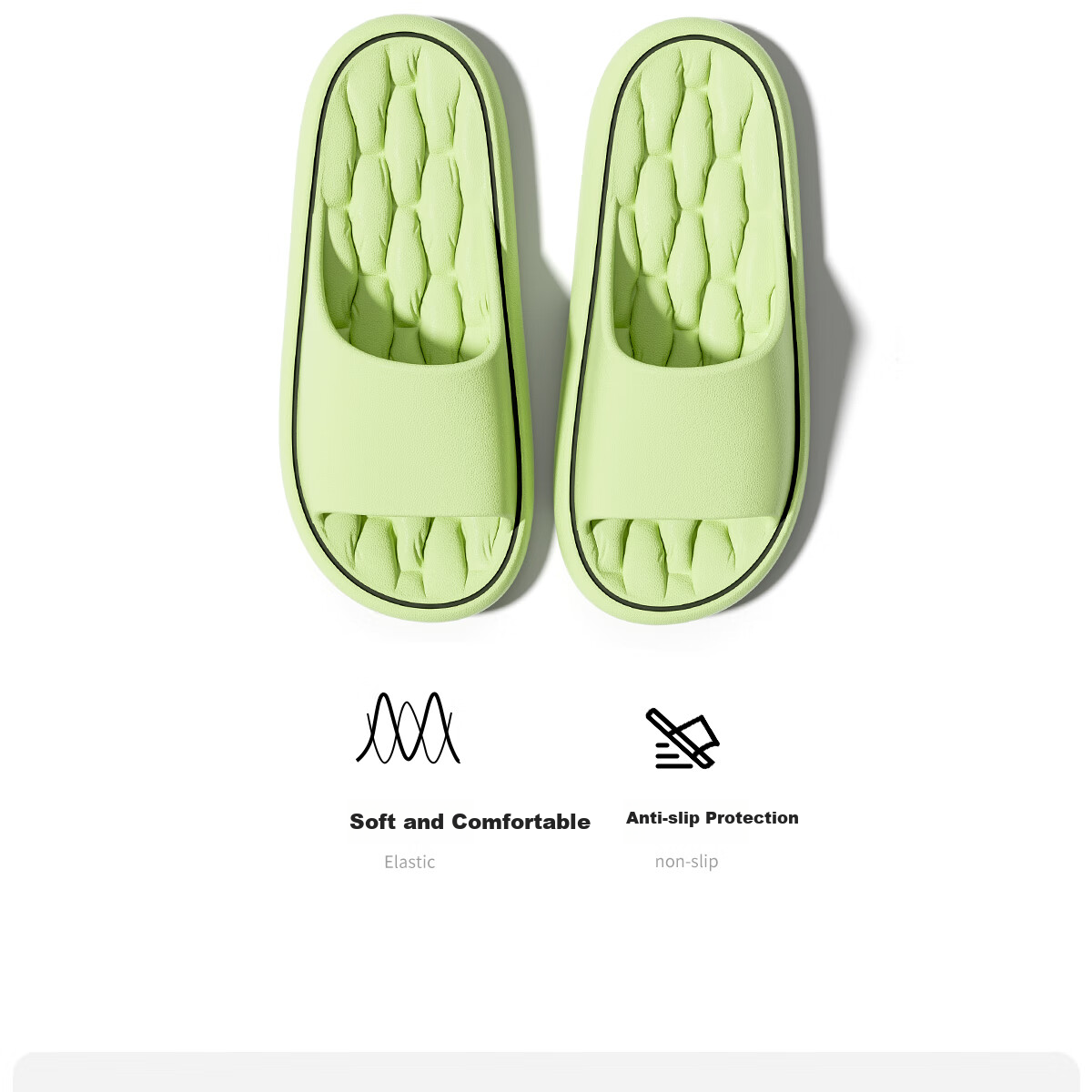 TZLDN Large Size Squishy Slippers for Men, Summer Bathroom Shower Non-Slip Home Quiet EVA Sandals 3