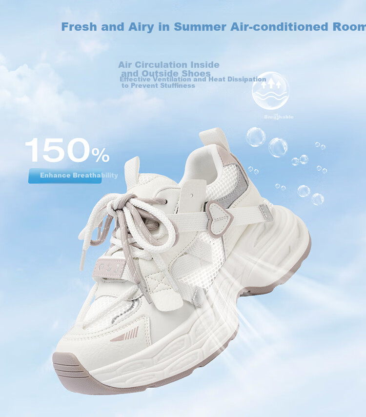 Josiny Chunky Dad Shoes, 2026 New Popular Style, Zodiac Year Outfit, Trendy Casual Sneakers, New Year Gift, Beige/red, Size 36 5