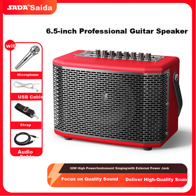 Портативный Bluetooth-динамик Saida GA126 для гитары, саксофона, электронного клавишного инструмента, живых выступлений, пения, стриминга, портативный перезаряжаемый музыкальный инструмент