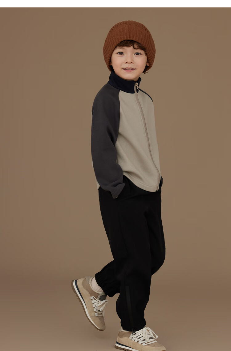Hacikis Kids Spring and Autumn Casual Sweatshirt Jacket for Boys and Girls, Gray (Lightweight), Size 130 6