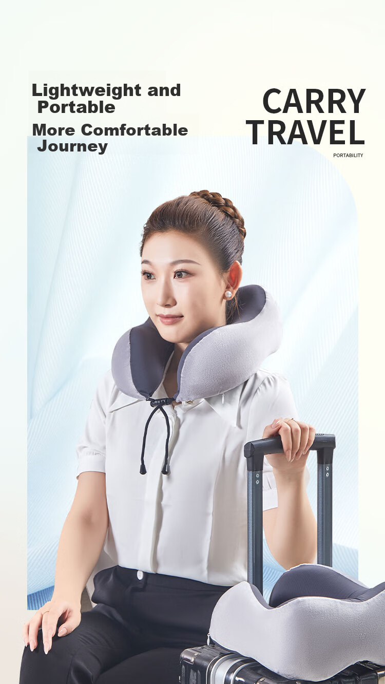 Aeromax U-Shaped Memory Foam Neck Pillow Portable Travel Nap Long-Distance Car Sleep Neck Support Cervical Pillow 2