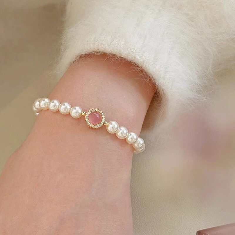 Aideyueding Freshwater Natural Pearl Bracelet for Women, 2026 New Style Pure Silver Beaded Bracelet, High-End Gift for Girlfriend Or Wife on May 20th Birthday 4