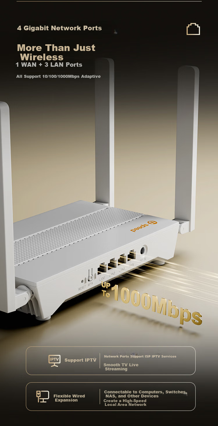 U-SPEED [Super Value WiFi 6 Dual-Band Speed Boost] AX1500 Router Gigabit Wireless Home Internet Smart Wall-Penetrating High-Speed Router Wi-Fi Network Signal Booster 6