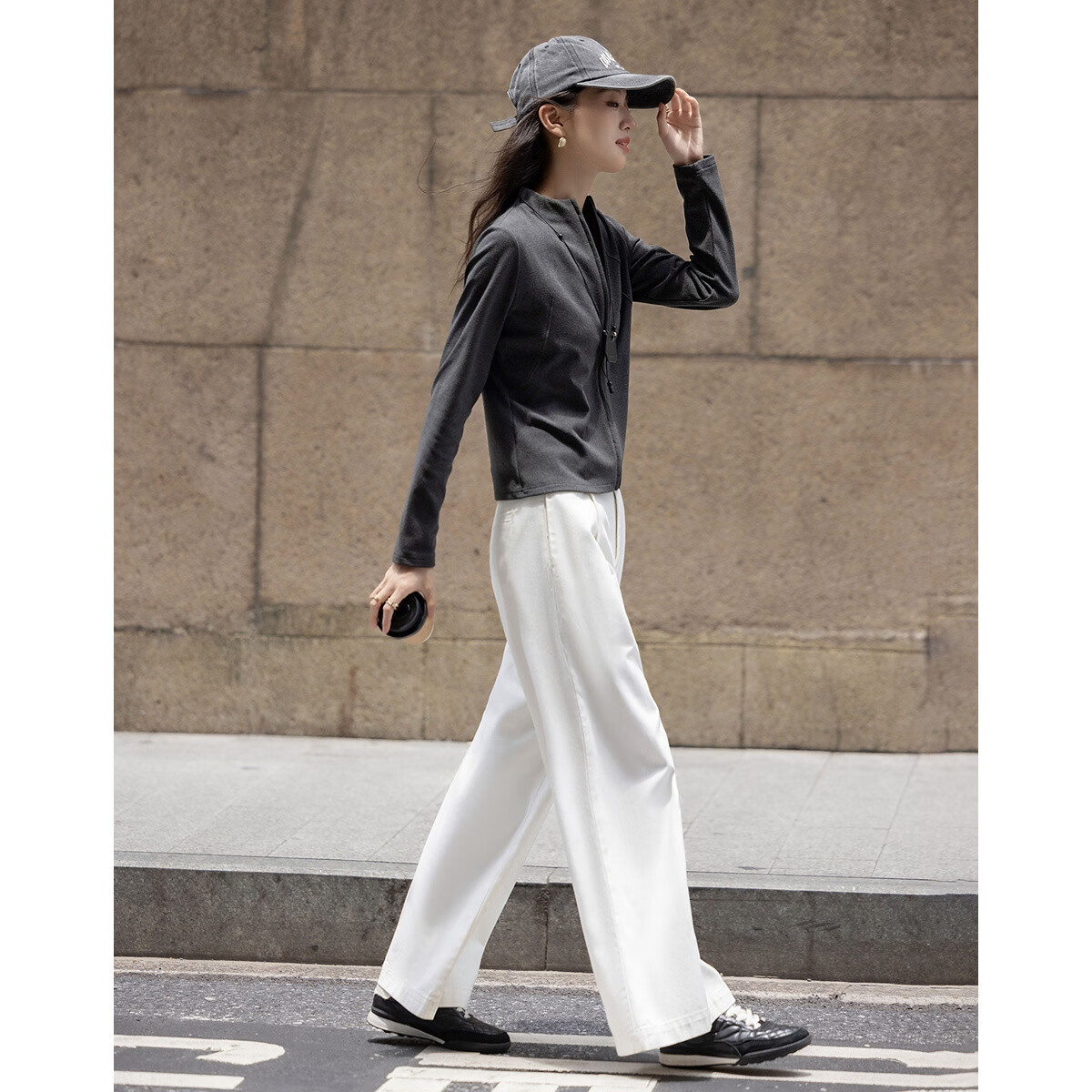 Demana [Delicate Double-Sided Fleece] Autumn Urban Sports Style Curved Panel High Elastic Slim Comfortable Casual Women's Jacket