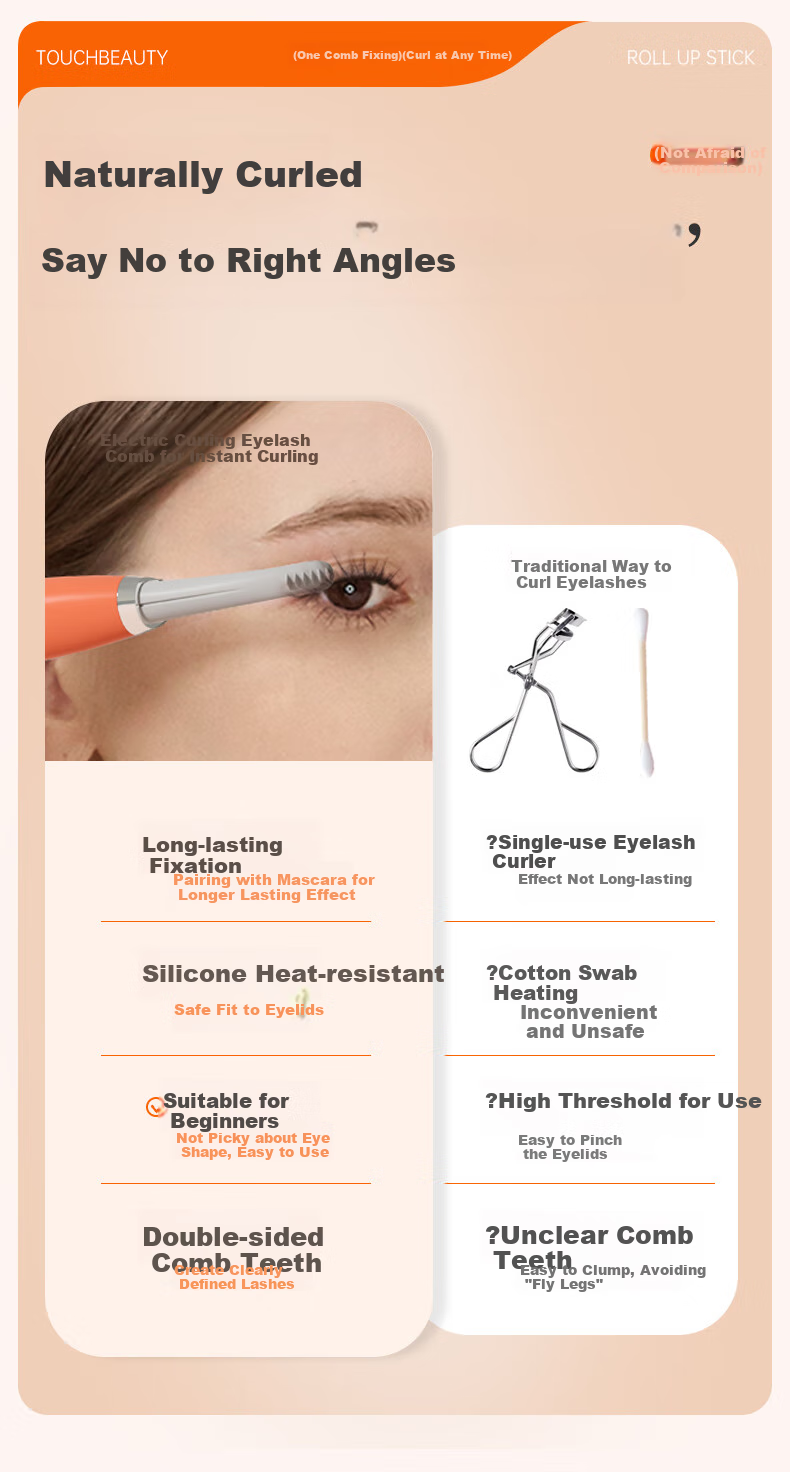 TOUCHBeauty Curling Mascara Curler 2.0 Electric Heating Mascara Curler for All Eye Shapes, Long-Lasting Shaping, Rechargeable Model, Holiday Gift 8