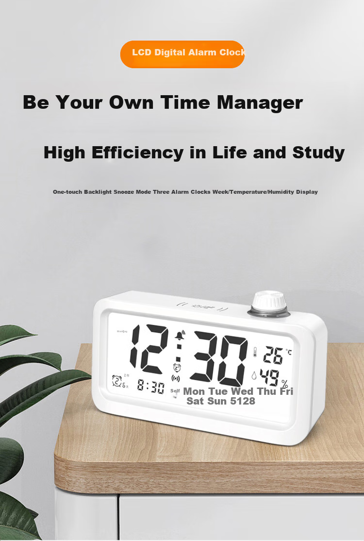 Compas Electronic Alarm Clock, New Smart Design for Students, Powerful Wake-Up Device for Children, Essential for Back-To And Graduation, Desktop Light-Sensitive Clock B2388A Green Back-To Seaso 1