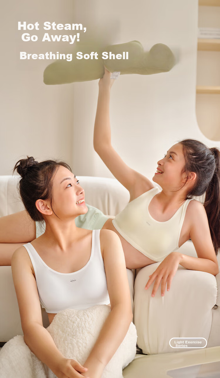 BALABALA Girls' Camisole Undershirt, Children's Underwear, Training Bra for Puberty, Anti-Nipple Show-Through, Summer Wear, 208925195004 1