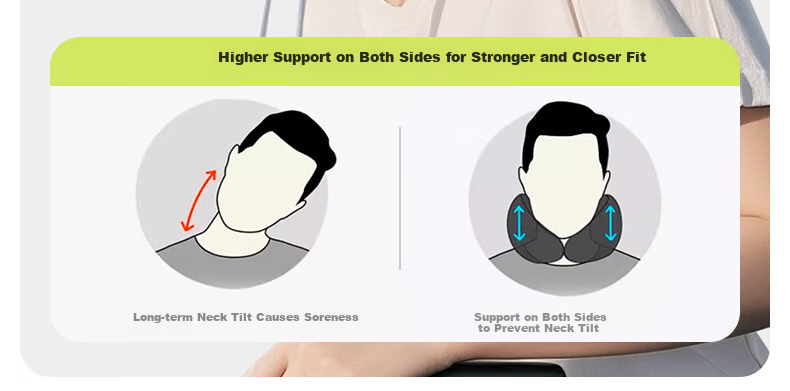 Silaiyi U-Shaped Neck Pillow, Airplane U-Shape Neck Support, Inflatable Memory Foam, for Airplane, Train, High-Speed Rail Travel, Portable And Collapsible Neck Pillow 3