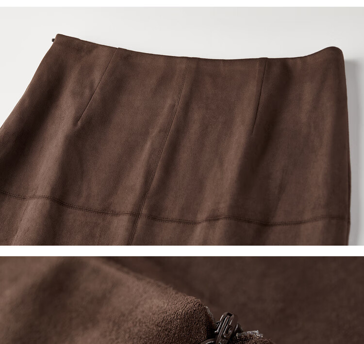 Sentubila Petite Velvet Midi Skirt for Women Autumn Elegant Split Straight Slim Fit Age-Reducing Skirt 12