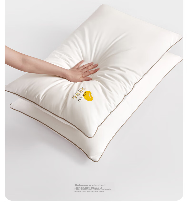 LUOLAI Home Textiles Pillow Core, 100% Cotton Washable Class A Antibacterial Soybean Pillow Core Cervical Pillow, Pack of Two 7