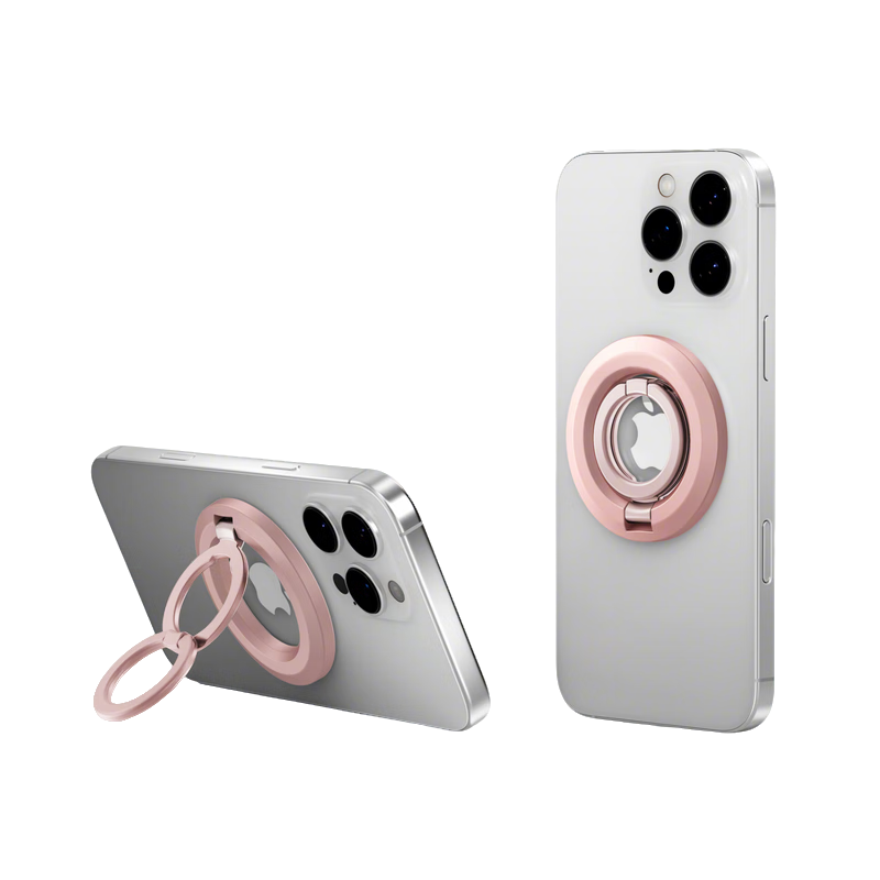 BZBC Dual-Ring Magnetic Car Mount Phone Holder Double-Sided Magnetic MagSafe 360° Rotating Ring Grip Adhesive Fixator