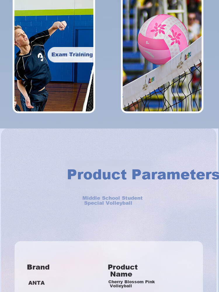 ANTA Volleyball [High School Entrance Exam Training] Competition-Specific Volleyball for Primary And Secondary School Physical Exams, Adults And Children, Men And Women, Size 5, Pink, 152-2 8