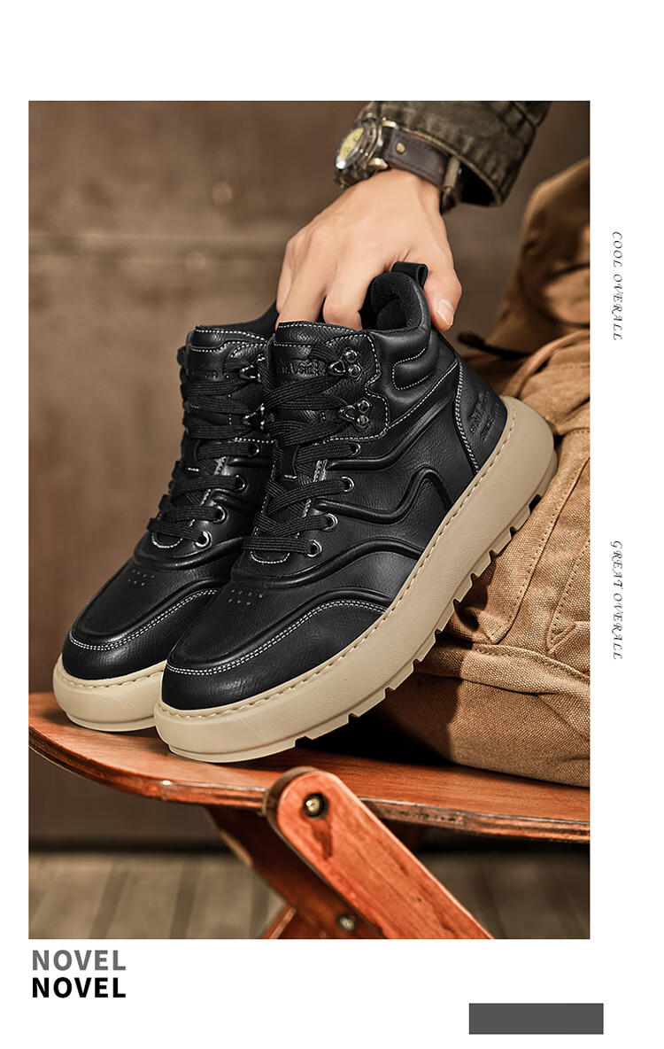 Bull Family Martin Boots Men Autumn Winter British Style High-top Work Shoes Vintage Durable Leather Outdoor Hiking Boots for Men 11