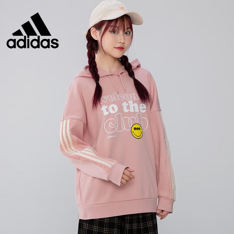 Adidas NEO Women's Sportswear Knitted Hoodie Pullover H45535 Pink L 1