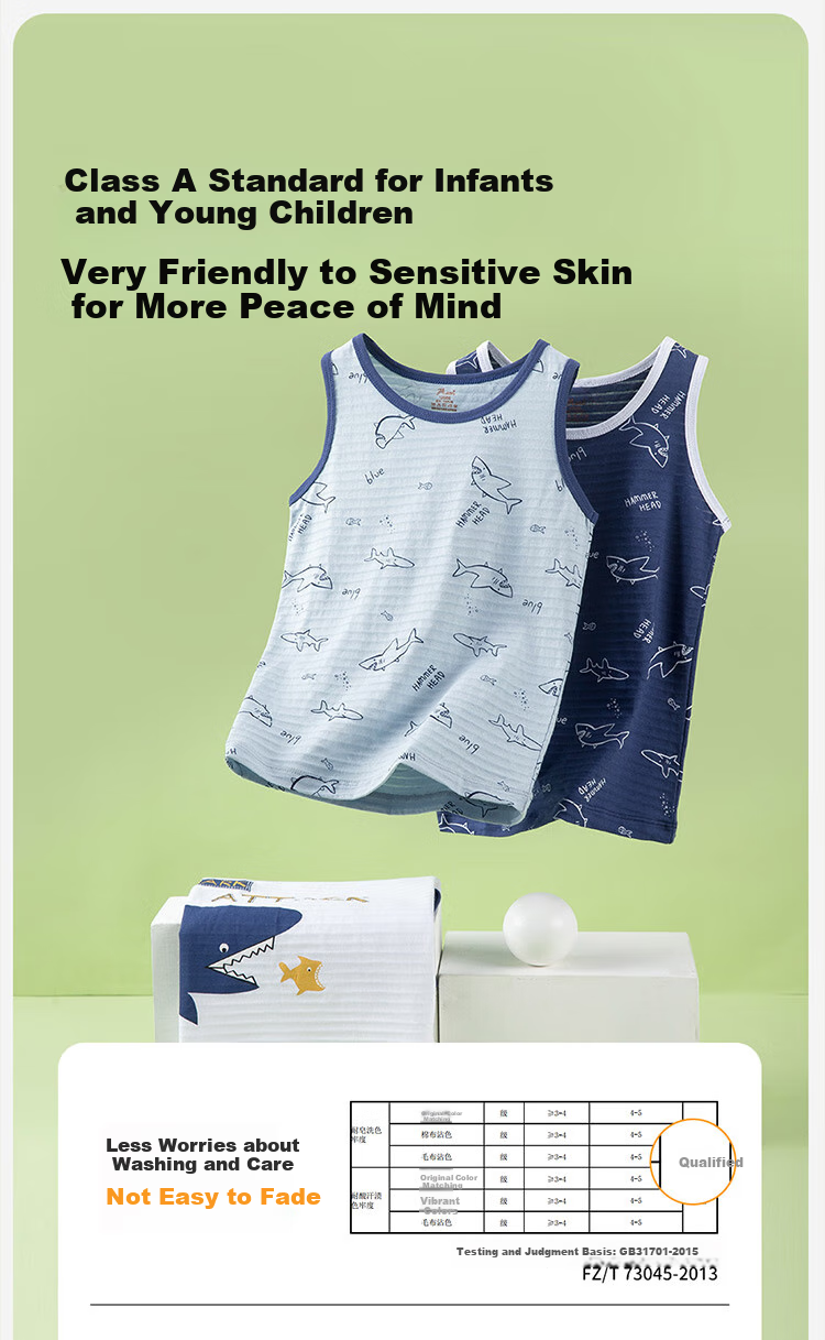 Dingguagua Boys' Pure Cotton Tank Top, Thin Style, Children's All-Season Undershirt, Spring And Summer Boys' Undershirt, Four Seasons Small Vest, Style Four 110 6