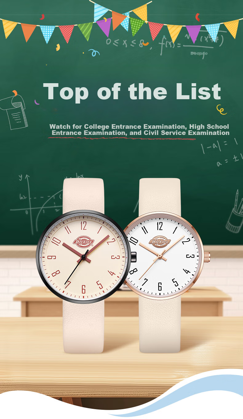 Dickies Student Watch for Female High School And Middle School Students, Exam Watch, Sports Waterproof Quartz Watch, Beige Girls' Birthday Gift 535 2