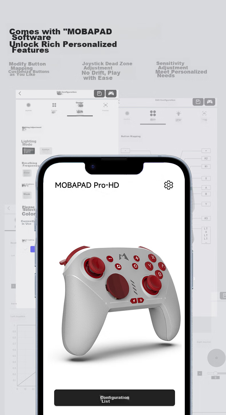 MOBAPAD Chitu Switch2/switch Controller, NS2 One-Button Wake-Up Controller Pro, Bluetooth Steam Wireless Game Controller for PC, Silk Song, Hades 2 Pokemon, Red 12