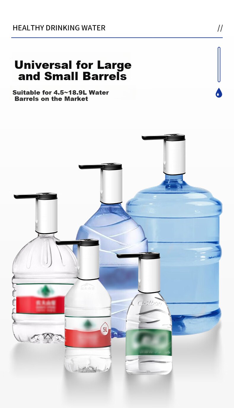 Zilu Electric Water Pump, Automatic Water Dispenser for Bottled Water, Suitable for Large And Small Bottles, with Blue Light And Large Butto 6