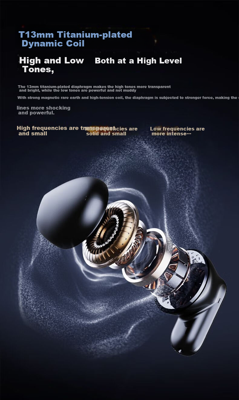 Nuobixing [Berlin Sound | 2025 New Model] Pro13 Semi-In Wireless Bluetooth Earphones for Running, Sports, Noise Reduction, High Sound Quality, Comfortable for Long Wear, Compatible with Xiaomi, Black 9