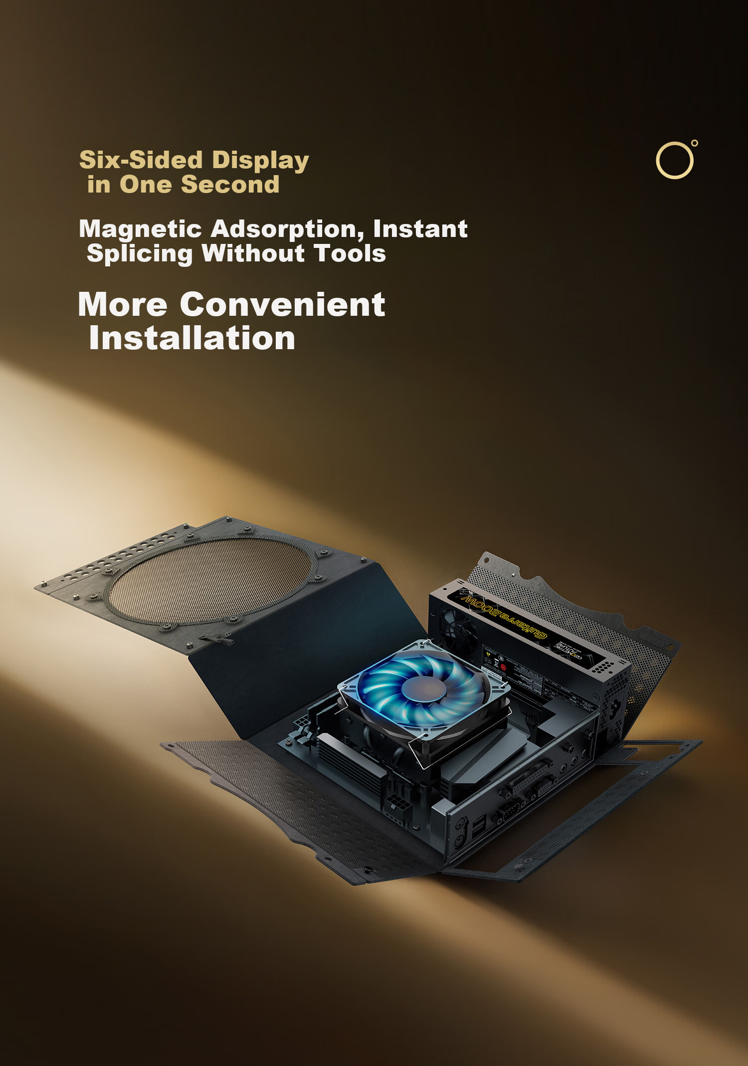 GeometricFuture Model 0 Foldable Mini Computer Case, Black, Compatible with ITX Computers (Does Not Support Graphics Card Installation) 1