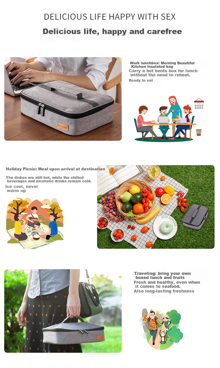 MAXCOOK Insulated Lunch Box Bag Creative Portable Aluminum Foil Thermal Lunch Box Tote MCPJ6162 7
