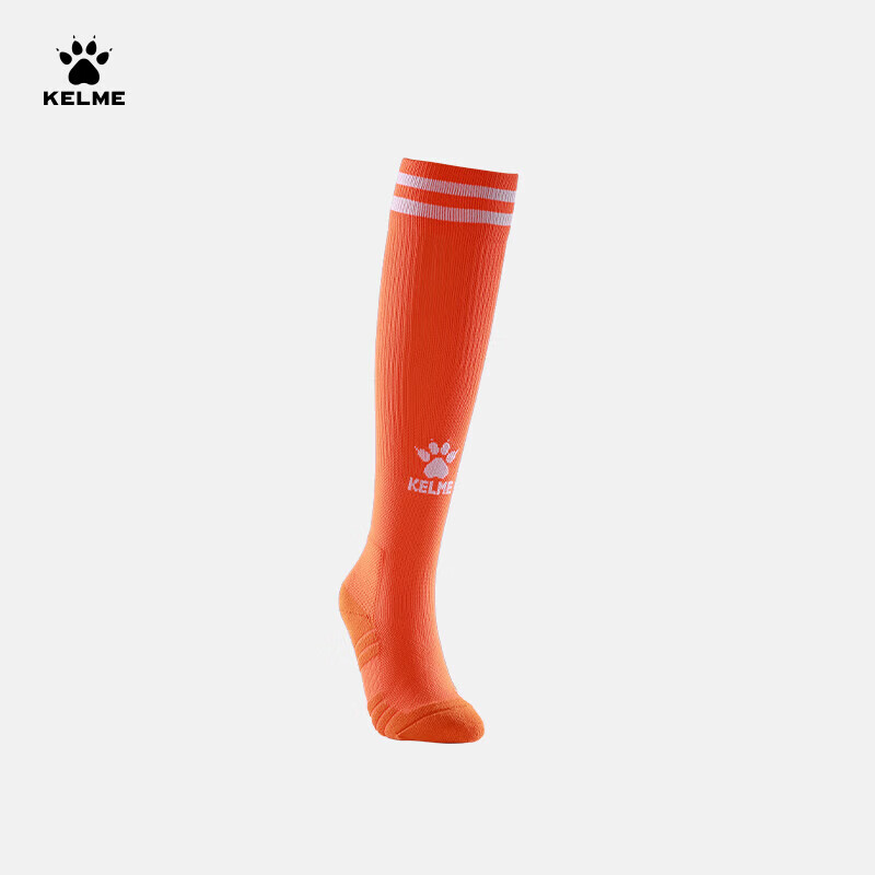 KELME Long Tube Football Socks Professional Competition Training High Tube Anti-Slip Socks Orange XS
