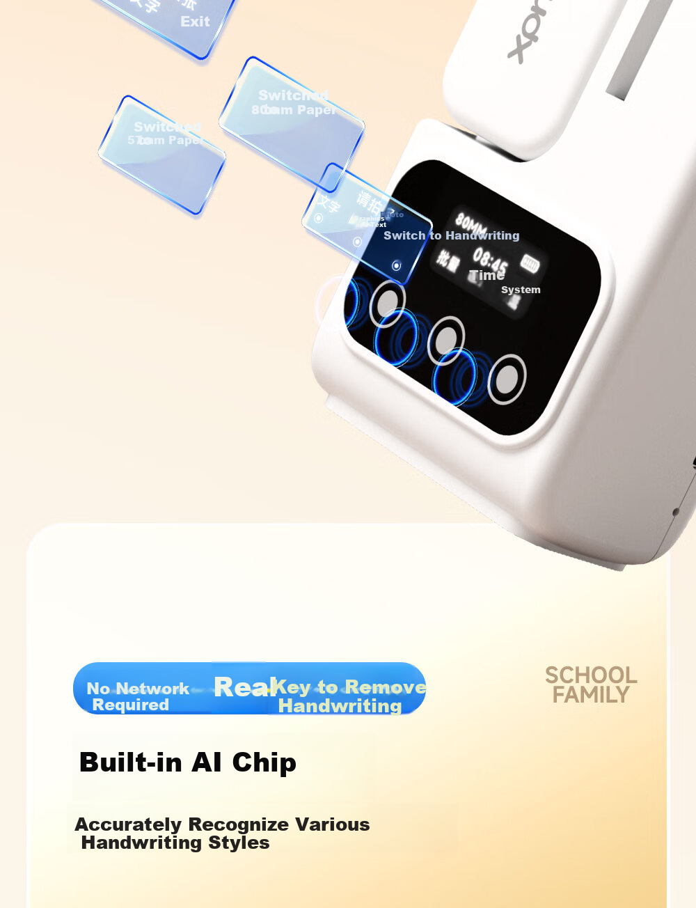 Xinyezhihuishenghuo A01 Error Correction Machine Ai Printer, No Phone Required for Middle And High School Students, Instant Printing, No Internet Needed, Erasable Ink, Pasteable Homework Organizer, Portable Home Use 8