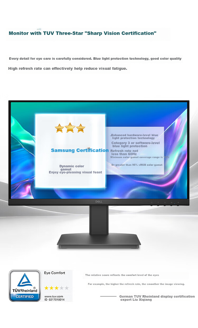 Dell E2425HM 23.8-inch 1080P IPS Monitor (VGA+HDMI+DP) 100Hz Low Blue Light Flicker-Free Commercial Office Computer Display 6