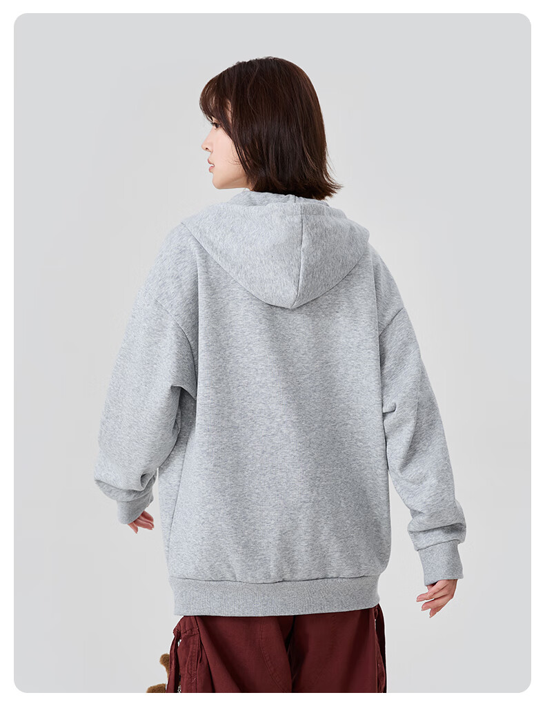 Baleno Men's American Style Casual Sports Hoodie Cardigan Loose Fit Large Size Jacket Spring Autumn 10