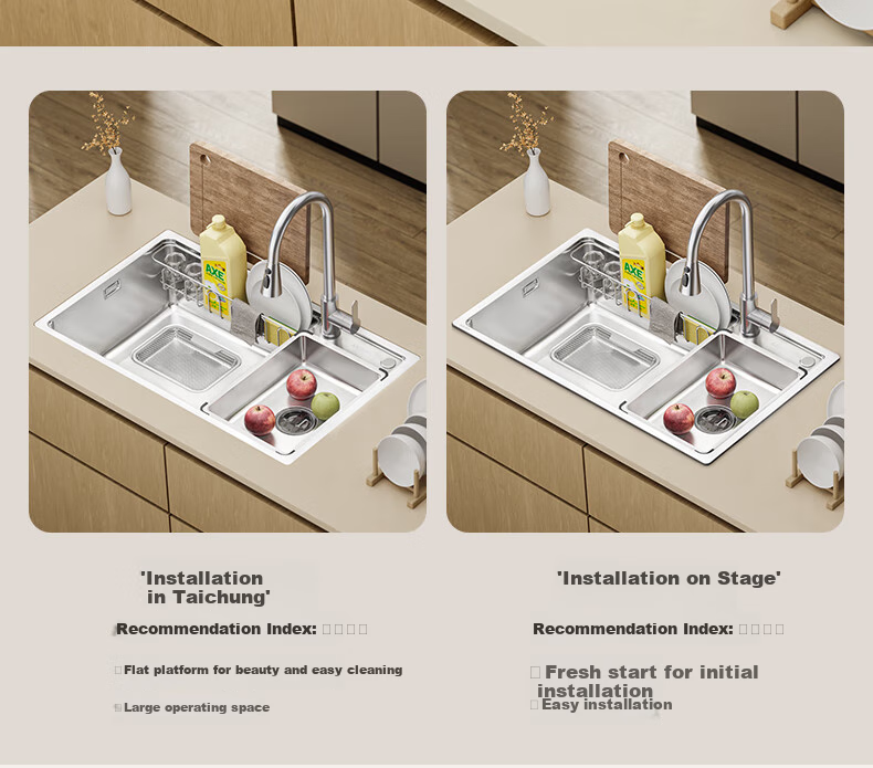 ARROW Kitchen Sink, Large Single Basin, Japanese-Style 304 Stainless Steel Dishwashing And Vegetable Washing Sink, Integrated Basi 24